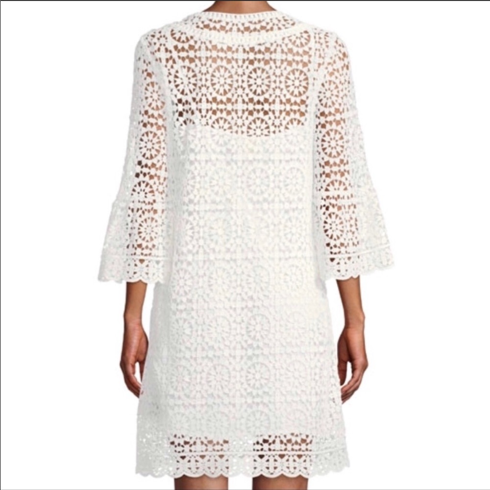 KATE SPADE White Lace Long Sleeve Mini Dress 2 - Picture 4 of 13